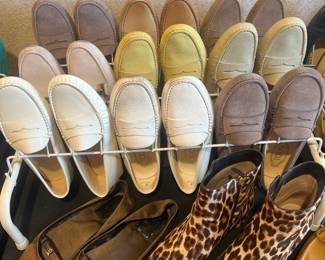 Tod’s driving loafers in every shade, Burberry, Tory Burch