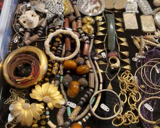 Jewelry and trinket collection including vintage Chanel, 14k gold, 18k gold and sterling silver