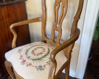 Pair of needlepoint armchairs