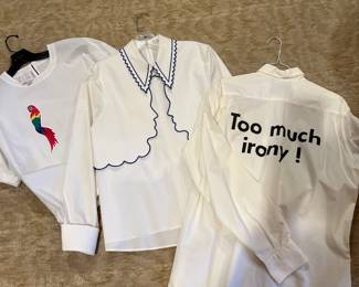 Tons of interesting blouses (the one on the far right is a 1991 Moschino runway look!)