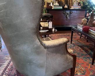 Back view of leather chairs