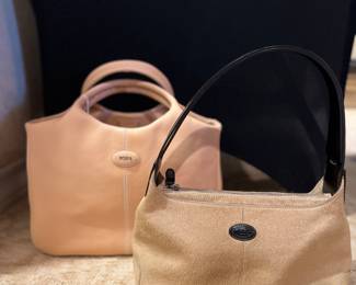 Two brand new Tod’s handbags, one leather and one pony hair and leather