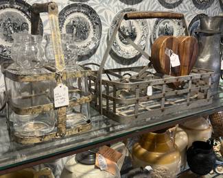 Vintage milk cartons and bottles