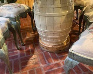 Pickled ox tongue table base and glass top