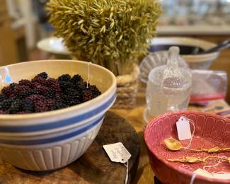 Antique stoneware with the cutest faux blackberries