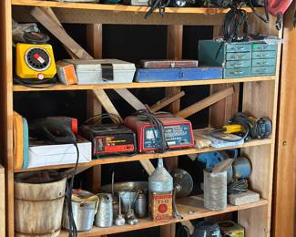 Vintage Oil Cans, many electric hand tools