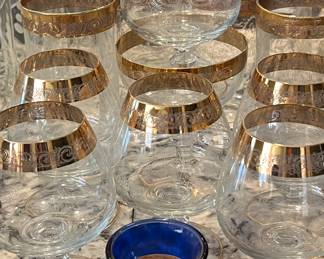 24K Gold Cellini Beautiful Etched Blown Crystal