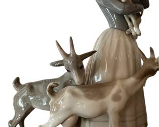 Lladro Shepherdess w Goats 1001