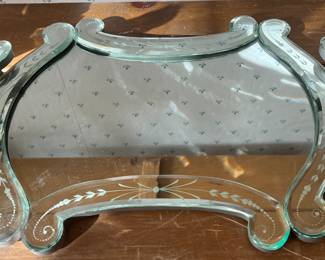 Venetian Style Etched Mirrored Vanity Tray