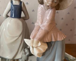 Lladro NAO Girl w Bonnet and Pink Sweater