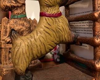 Vintage Bookend Scottie on Fence s/2