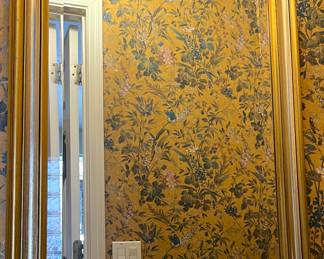 Brass and Silver Octagonal Mirror 1970's Belgo Chrome