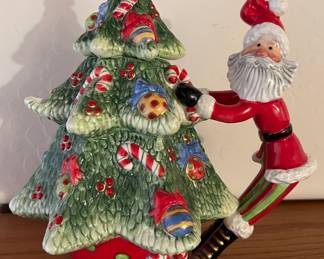 Fitz & Floyd Kringle on Tree Teapot