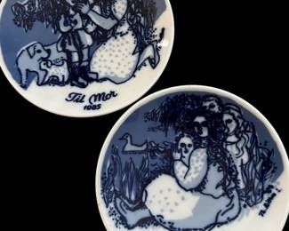 MOTHER'S DAY Porcelain Plates By Thorstein Rittun Porsgrund Norway 1984 and 1985
