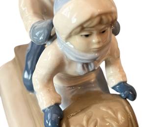 Lladro 1992 Children Sledding
