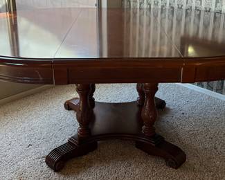 Dining Table w Leaf, 2 Arm Chairs, 4 Side Chairs