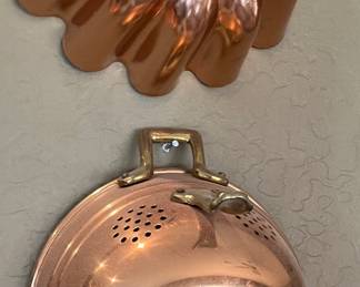 Copper Jello Mold, Collander