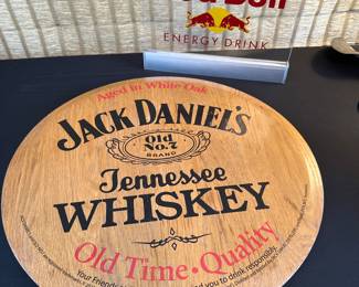 Red Bull Sign, Whiskey Barrel Head