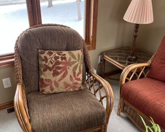 Braxton Culler Rattan Swivel Chair