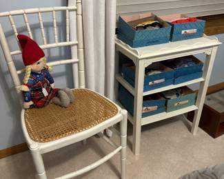 Caned Chair and Shelf