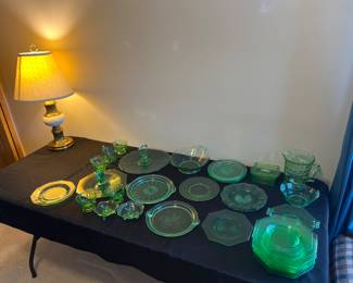 Green Depression Glass 