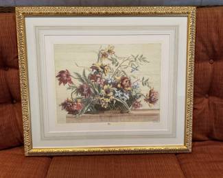 Gilt Gold Framed Floral Print