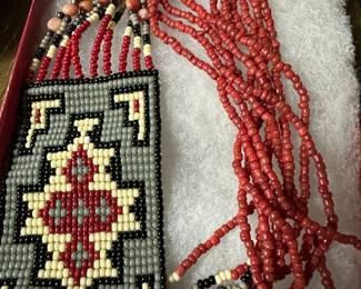 Created by Navajo artist Maxentia Williams beaded necklace