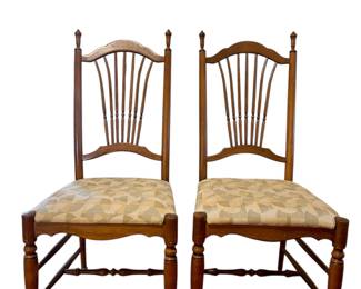 French Country Maple Chairs Pair