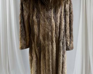 Canadian Beaver Full Length Vintage Fur Coat