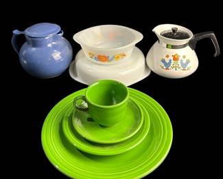 Christian Ridge Pottery, Fiesta Dishware, Pyrex, Glasbake Cookware, Vintage