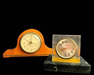 Seth Thomas Clocks, Mantel, Clock With Marble Stand