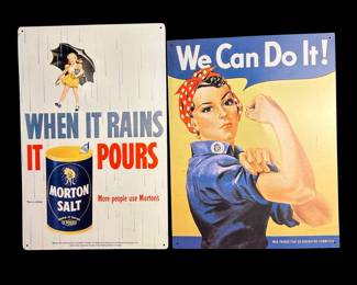 Iconic Retro Advertisement Art, Rosy The Riveter Morton Salt