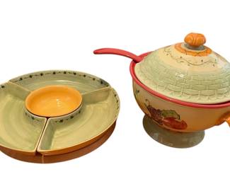 Pistoulet By Jana Kolpen Soup Tureen, Serving Set Lazy Susan