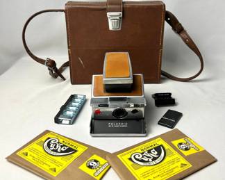 Polaroid SX-70 Camera Set With Case, Accessories & Sealed 1915 Photo Paper