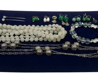 Jade, Jade-Tone & Silver-Tone Costume Jewelry