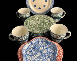 Roseville, Tienshan Pottery, Dishes Mugs