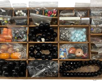 Pandora Charms, Black Onyx Beads, Handmade Beads And An Assortment Of Other Beads