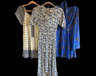 Boho Chic Blue Dresses & Necklace Set, Free People, Etc.