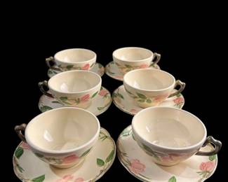 Franciscan Ware Desert Rose Cups & Saucers (6)