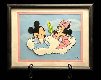 Baby Mickey Minnie Pop Art, Original, Signed