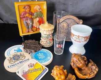 Glass Stein, Shot Glass, Paper Coasters, Candle, Ceramic Mug, Wax Plaques