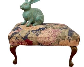 Brass Footed Step Stool, Composite Bunny