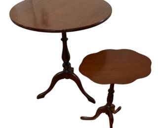 Tilt-top Side Table & Brandt Plant Stand Mahogany
