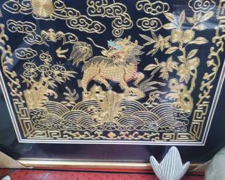 Gold silk tapestry