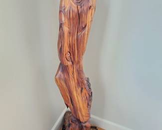Out of Africa - Maasai - 'In Spirit!' Handcarved Wood Statue/Sculpture. High Quality.  There are carved animal faces on the bottom.