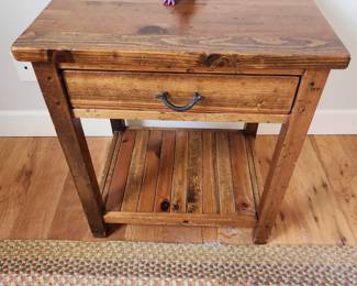 Two Pine Side Tables. 
