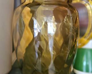 vintage amber glass jug