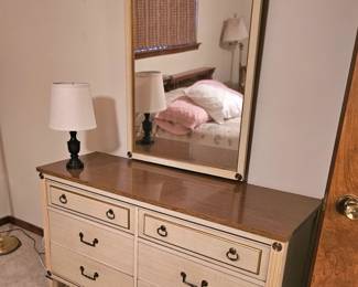 French Provencial dresser and mirror