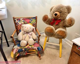 Plush Rabbit, Bear, & Shabby Chic Chairs!