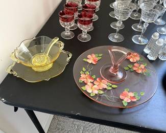 Yellow & Pink Depression Glass